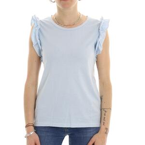 T-SHIRT ROUCHES AZZURRO